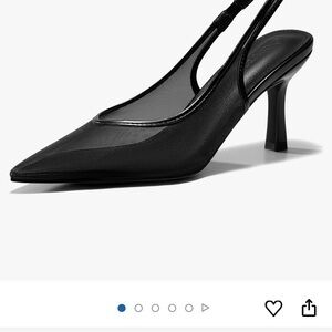 Sophisticated Black Slingback Heels with Sculptural Design